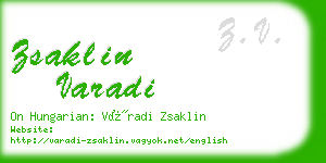 zsaklin varadi business card